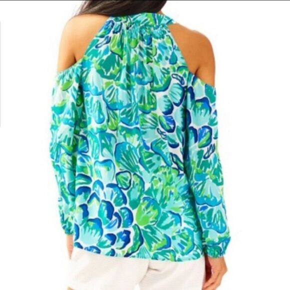 Lilly Pulitzer Sunny Shoulder Elsa Agate blouse - Picture 2 of 7